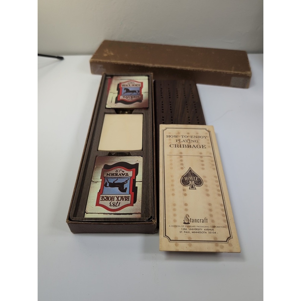 Vintage Stancraft Cribbage Board "Travel Card Kit" 1960s‎